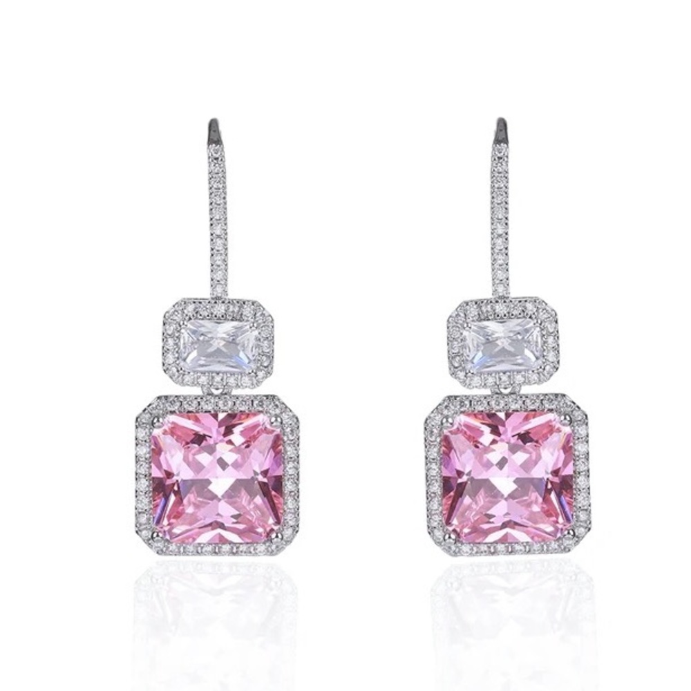 14k 4ct Pink Sapphire Earrings - Picture 8 of 15